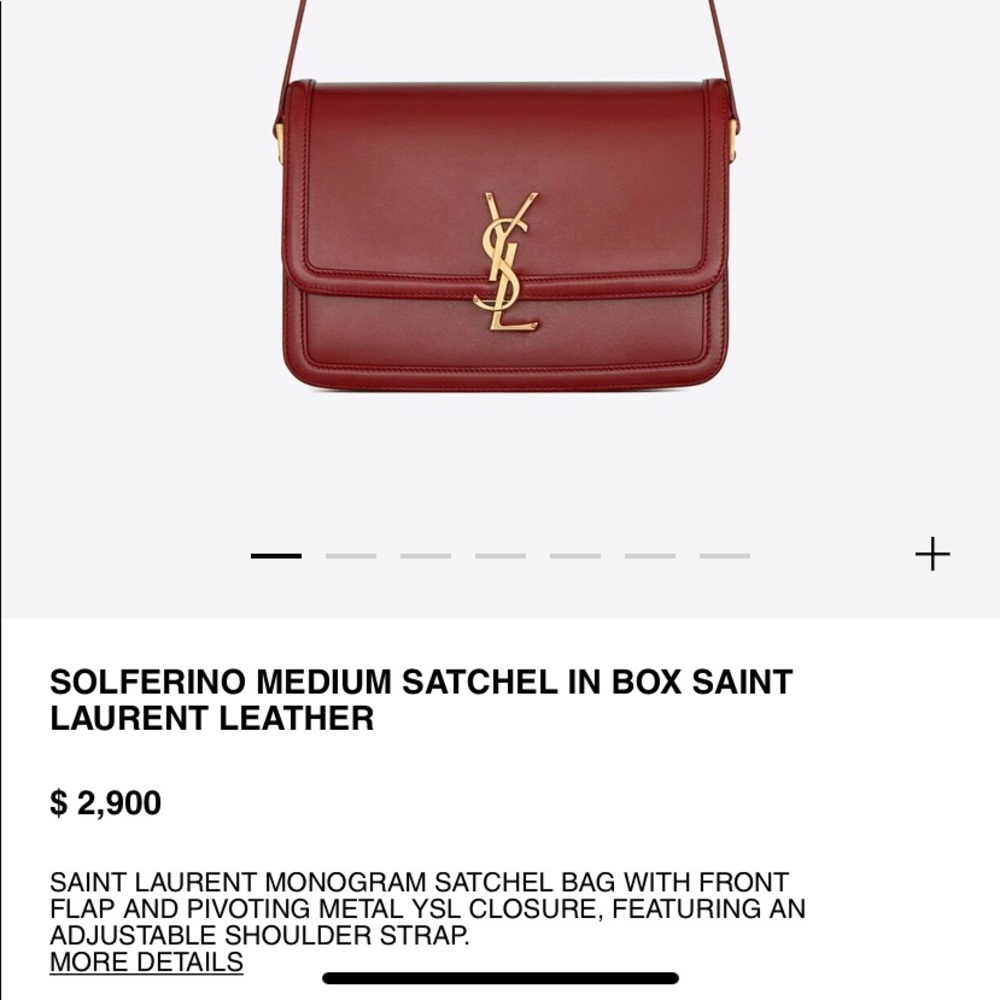 YSL Solferino Medium Shoulder Bag Opyum Red - Picture 13 of 16
